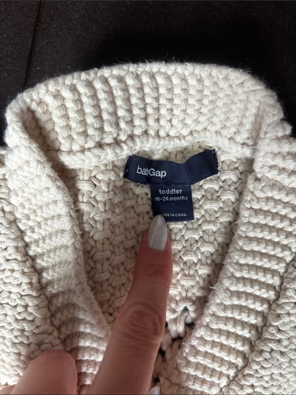 GAP Cream Toddler Crochet Knit Cardigan